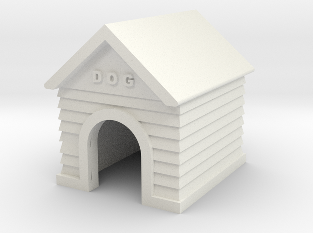 Doghouse - HO 87:1 Scale in White Natural Versatile Plastic