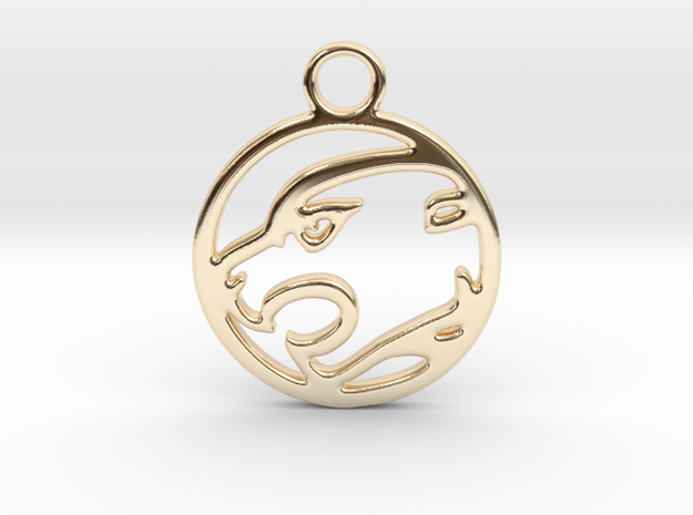 Panther Pendant in 14k Gold Plated Brass