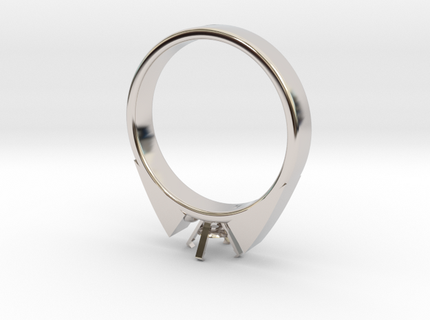 Alessa Design Ring For Diamond Ø17.83mm (Ø6mm New  in Rhodium Plated Brass