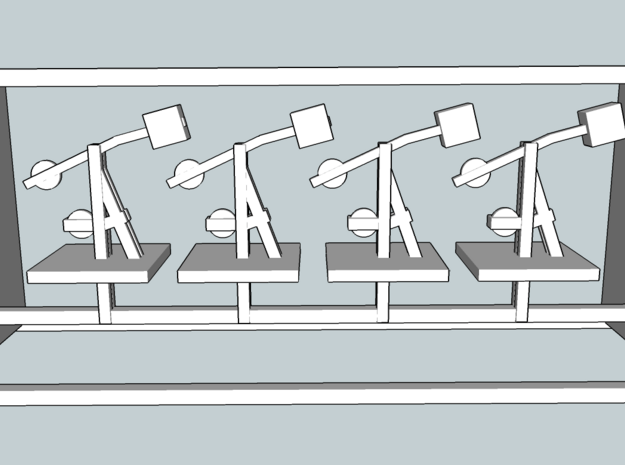 Z Scale 4x Counterweight for signal cables in Tan Fine Detail Plastic