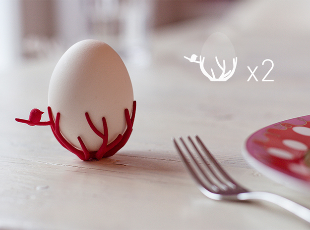 birdsnest eggcups duo in White Natural Versatile Plastic