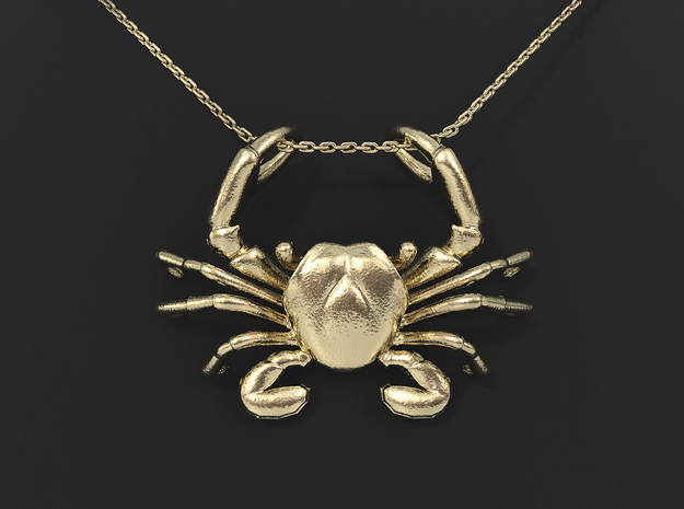 Cancer Zodiac Pendant in 14k Gold Plated Brass