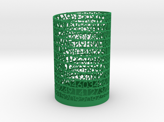 PI Pen and Pencil Holder - Tall in Green Processed Versatile Plastic