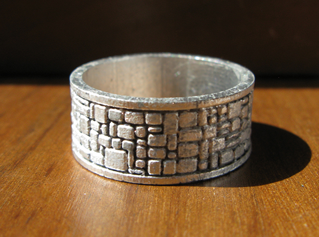 Cobble Stone Ring in Tan Fine Detail Plastic