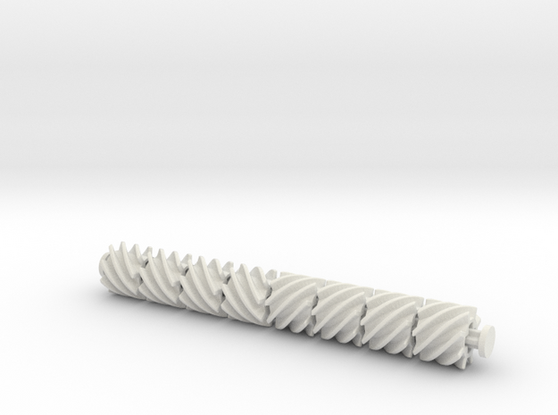 Helical 8tooth in White Natural Versatile Plastic