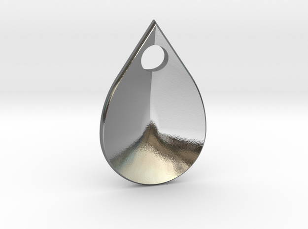 dragon scale droplet in Polished Silver