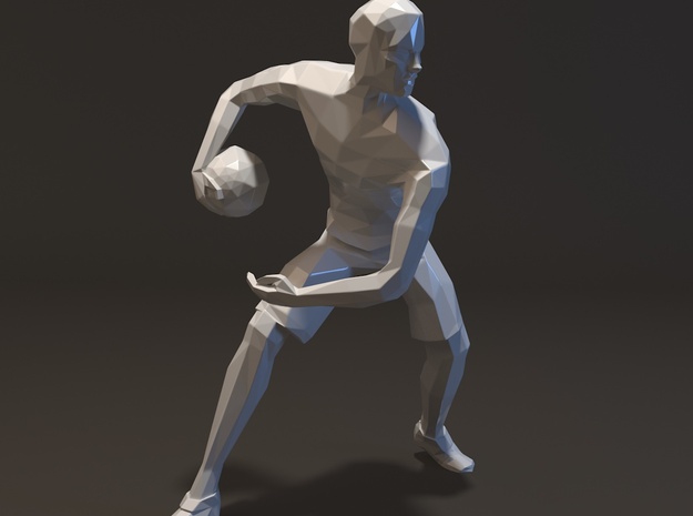 Basketball Player Miniature in White Natural Versatile Plastic
