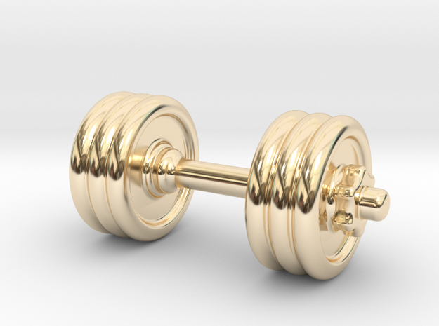 Dumbbell Without Hook in 14k Gold Plated Brass