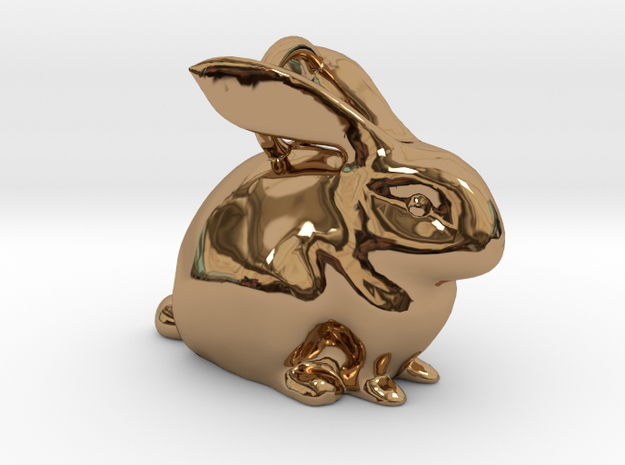 Bunny Pendant  in Polished Brass
