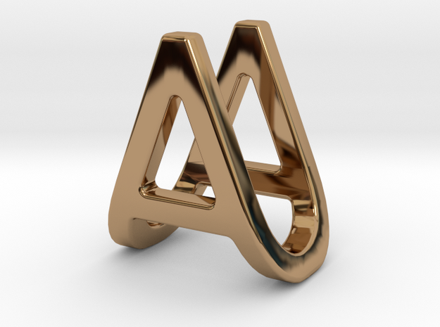 AU UA - Two way letter pendant in Polished Brass