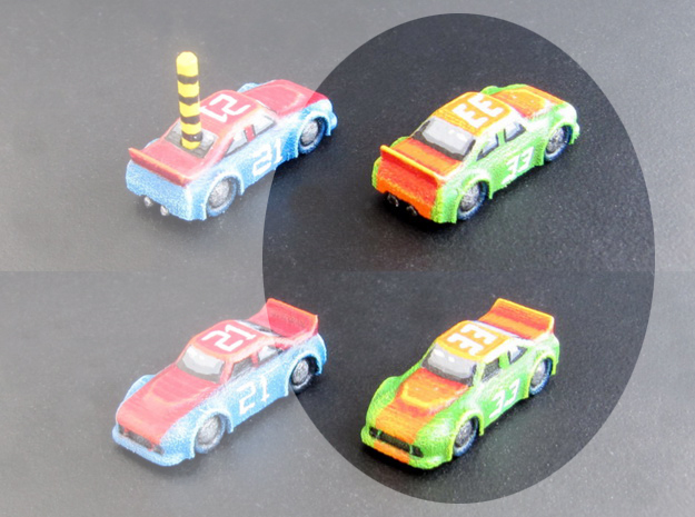 Miniature cars, NASCAR (42 pcs) in White Processed Versatile Plastic