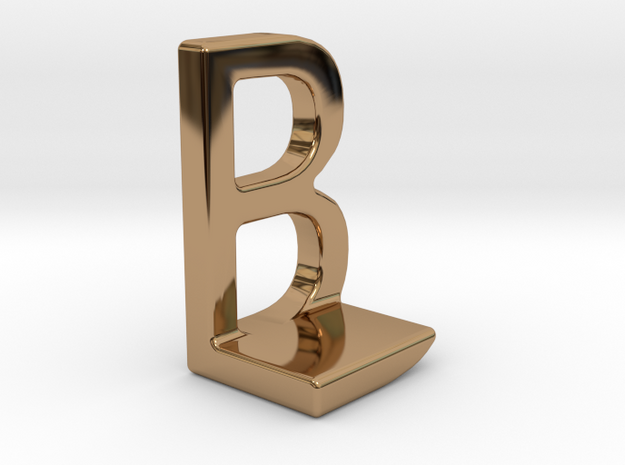 Two way letter pendant - BL LB in Polished Brass