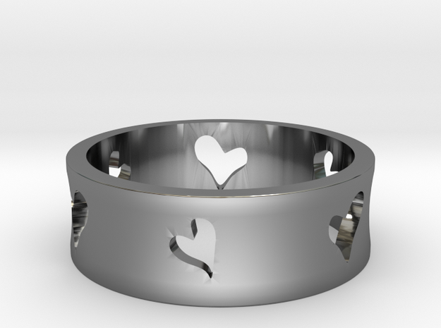 Lovers Series - Hearts in Fine Detail Polished Silver