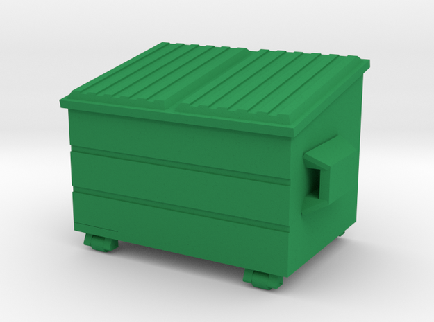 Dumpster 'O' 48:1 Scale in Green Processed Versatile Plastic