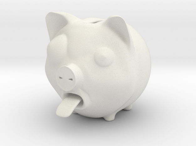 Piggy Banker in White Natural Versatile Plastic
