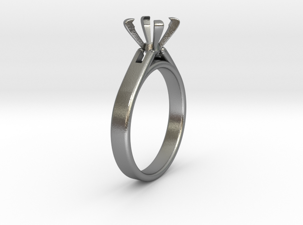 Ø15.6 Mm Diamond Ring Fit Ø5.9 Mm in Natural Silver