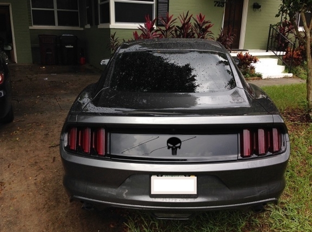 Punisher 2015 Mustang Badge - Small in Black Natural Versatile Plastic