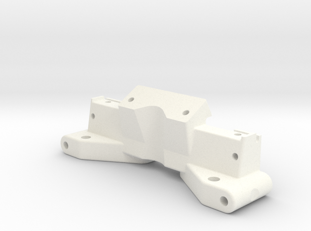 NIX62083 - RC10 front bulkhead with top deck mount in White Processed Versatile Plastic