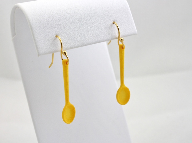 Spoon Earrings in Yellow Processed Versatile Plastic