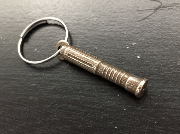  Saber Keychain in Polished Bronzed Silver Steel
