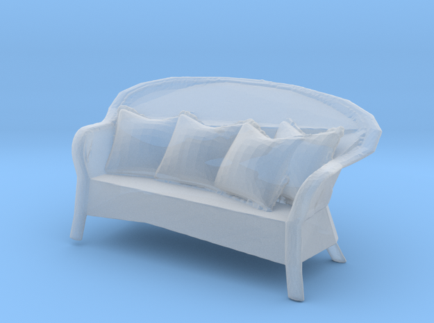 Miniature 1:48 Wicker Sofa in Tan Fine Detail Plastic