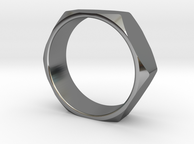 Nut Ring 14 in Fine Detail Polished Silver