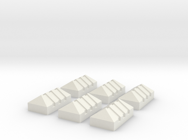 Piquete Standar,Picket G Scale 6 Units (1:22) in White Natural Versatile Plastic