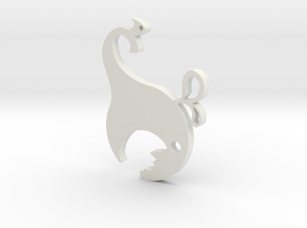 Hungry Whale Bottle Opener in White Natural Versatile Plastic
