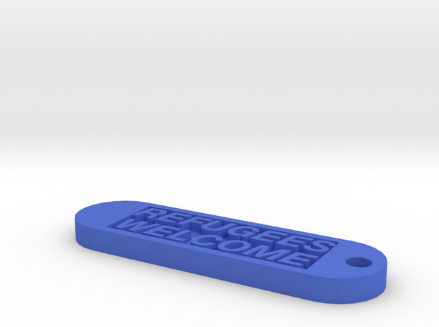 Keychain 100€ donate in Blue Processed Versatile Plastic