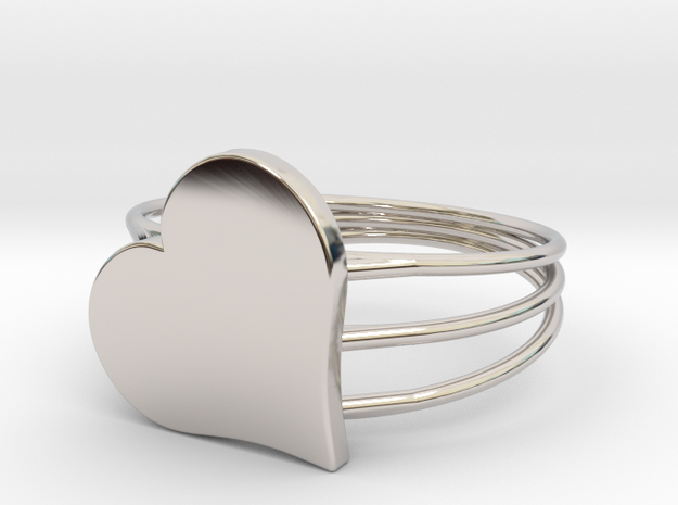 Size 11 Heart For ALL in Rhodium Plated Brass