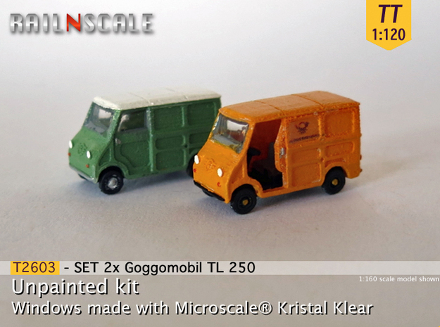 SET 2x Goggomobil Transporter (TT 1:120) in Tan Fine Detail Plastic