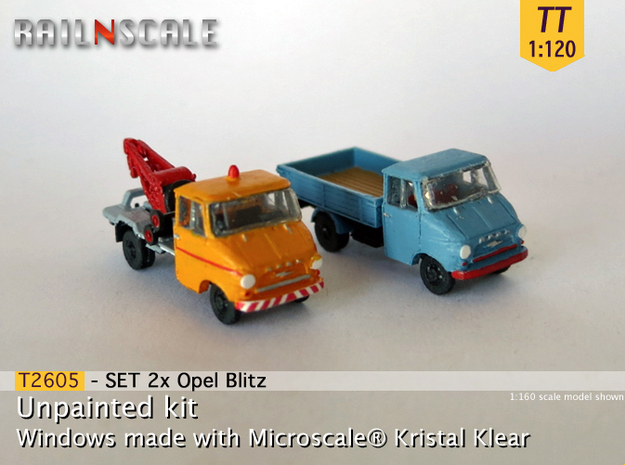 SET 2x Opel Blitz A (TT 1:120) in Tan Fine Detail Plastic