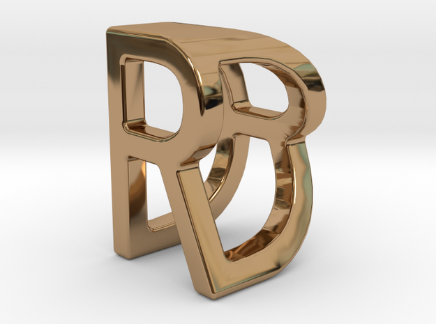 Two way letter pendant - DR RD in Polished Brass