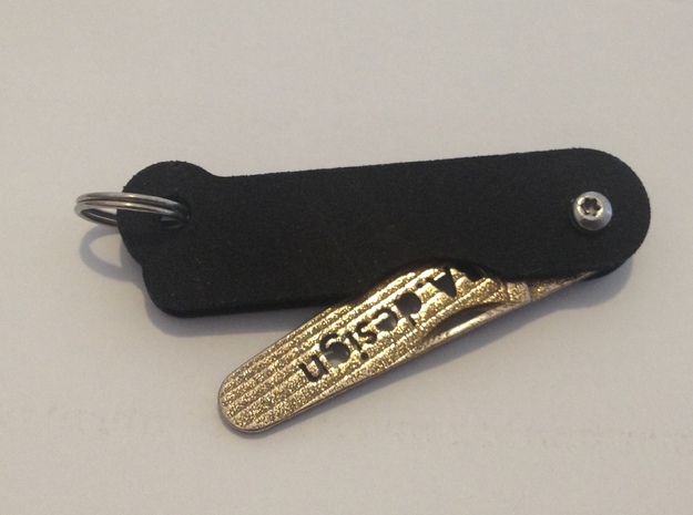 Custom Keychain knife in Polished Bronzed Silver Steel