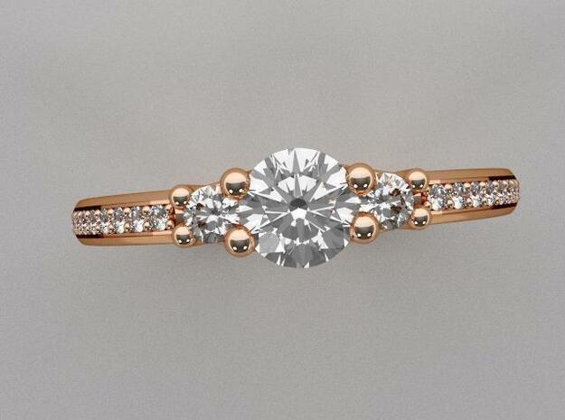 Past, Present, Future Engagement Ring in 14K Yellow Gold
