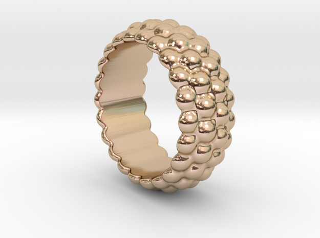Big Bubble Ring 32 - Italian Size 32 in 14k Rose Gold Plated Brass