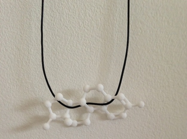 Estrogen (Estradiol) Molecule Pendant BIG in White Natural Versatile Plastic