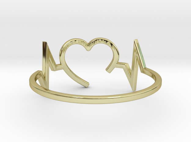 Size 7 Heartbeat in 18k Gold Plated Brass