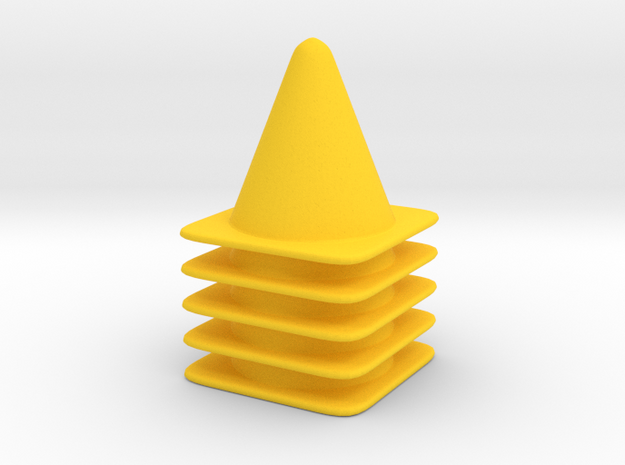 5 Cone Set in Yellow Processed Versatile Plastic