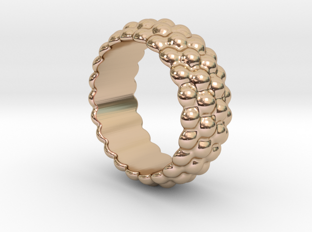 Big Bubble Ring 26 - Italian Size 26 in 14k Rose Gold Plated Brass