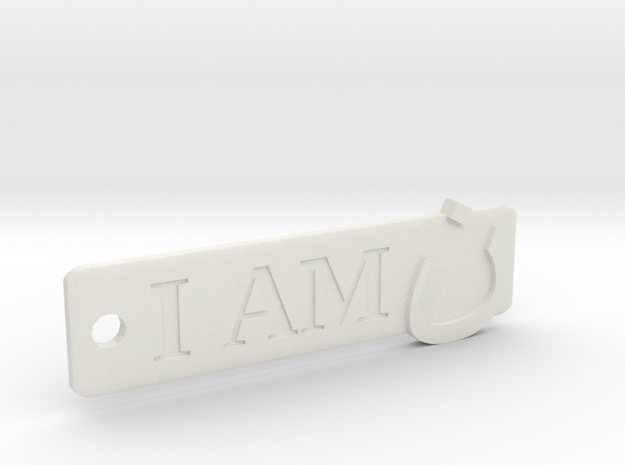 'I Am N' Keychain in White Natural Versatile Plastic