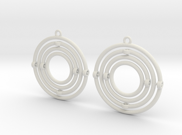 Circular Gyrocope Earrings in White Natural Versatile Plastic