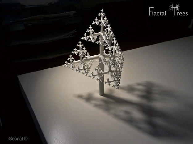 Sierpinski Tetrahedron Fractal Tree in White Natural Versatile Plastic