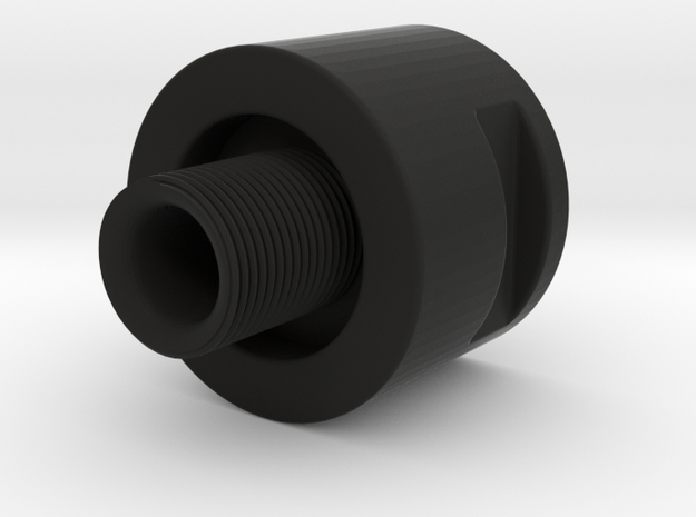 Barrel Adapter Thread Male 14mm CW to Female 14mm  in Black Natural Versatile Plastic