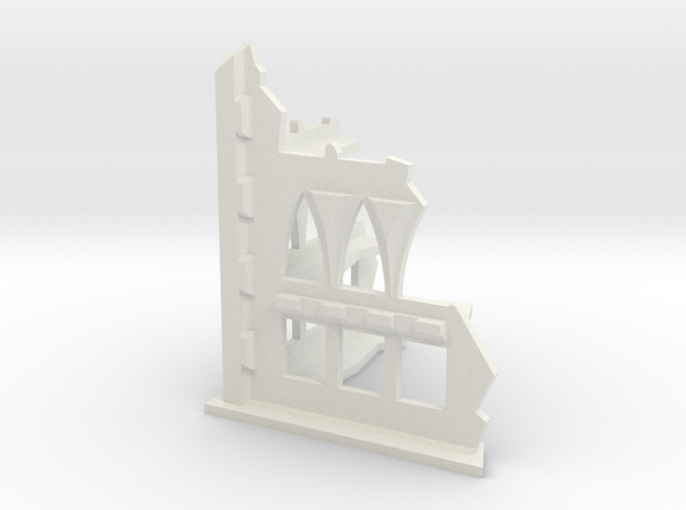 10mm Scale Gothic Corner Ruin in White Natural Versatile Plastic