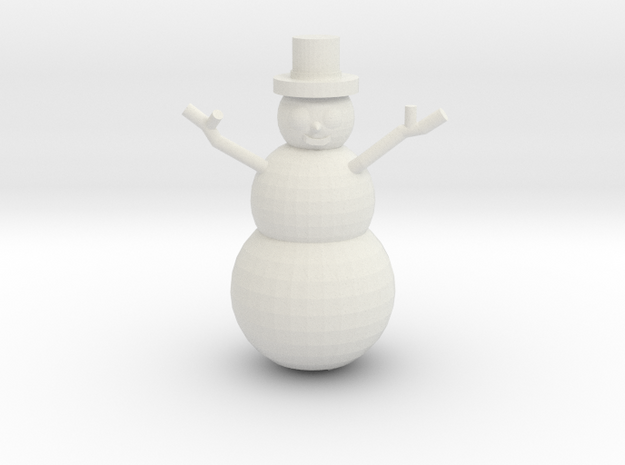 Snowman Miniature in White Natural Versatile Plastic