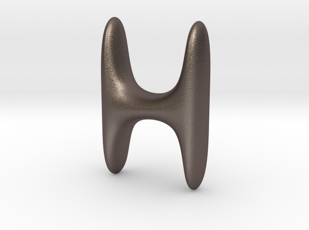 RUNE-H in Polished Bronzed Silver Steel