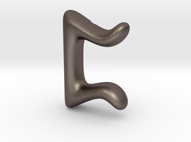 RUNE-P in Polished Bronzed Silver Steel