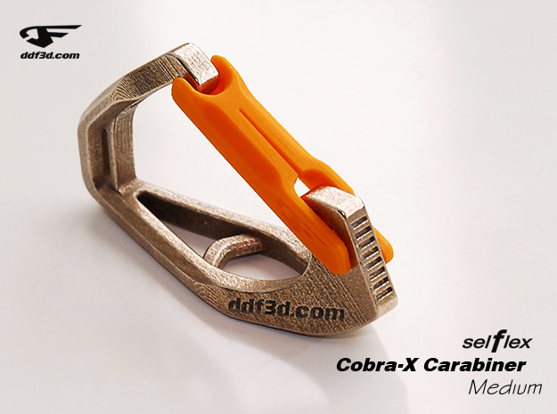Cobra X Carabiner *Medium* DH004SW in Polished Bronzed Silver Steel