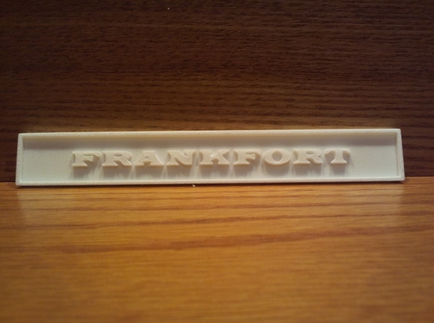 1:24 Frankfort Sign 4" in White Natural Versatile Plastic